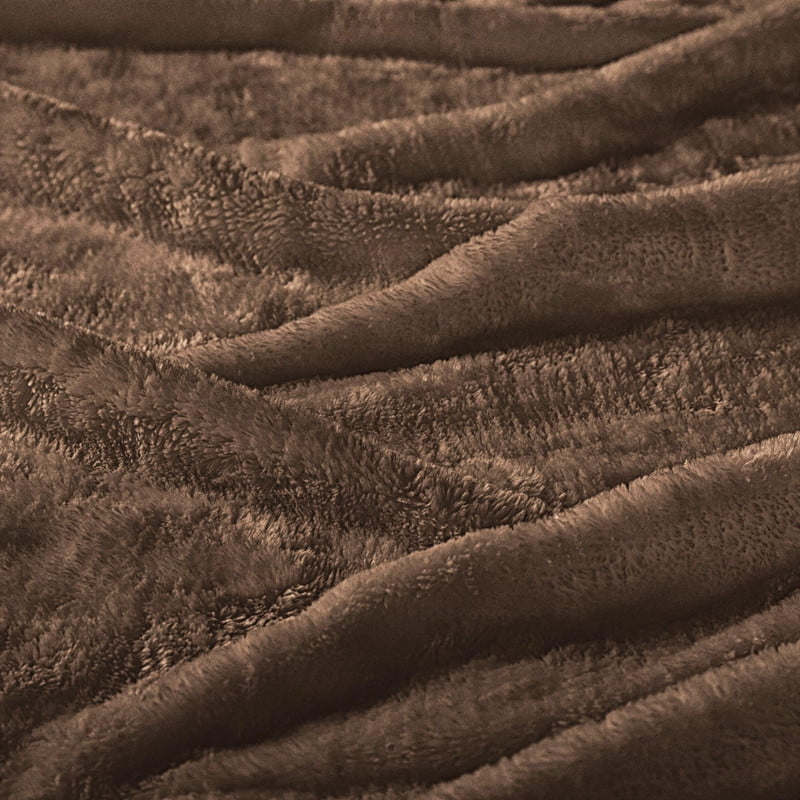 Superior Super Soft Plush Fleece Blanket 50" x 60", Bed & Couch Blankets, Throw, Chocolate