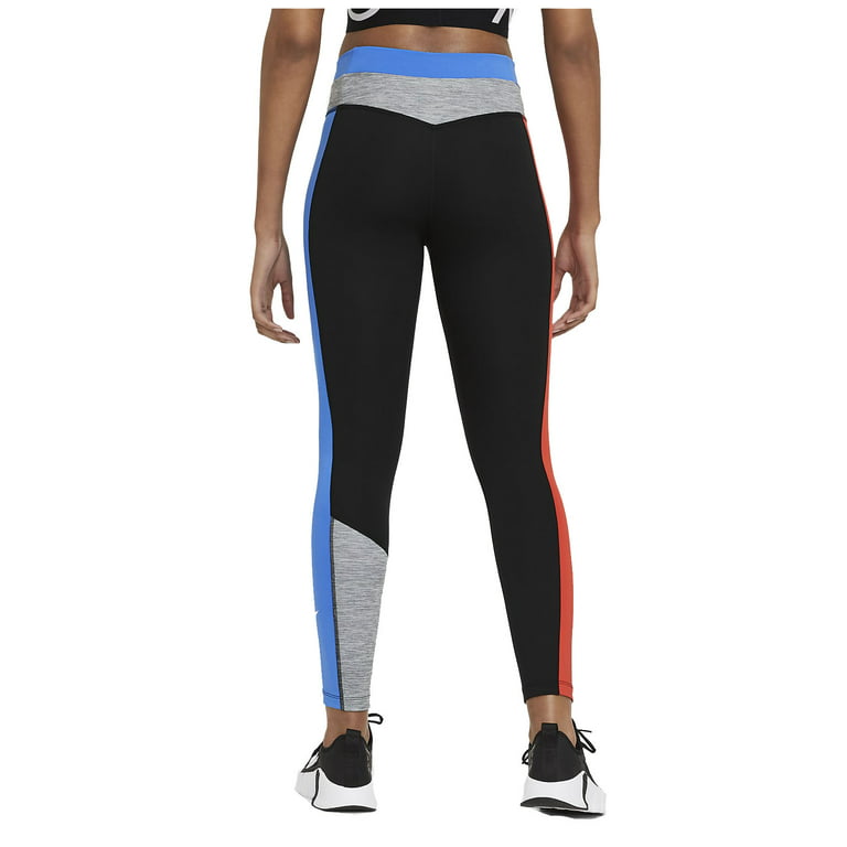 Nike Cb Tight Womens Active Pants Size S, Color: Black/Light Photo  Blue/Chile Red 