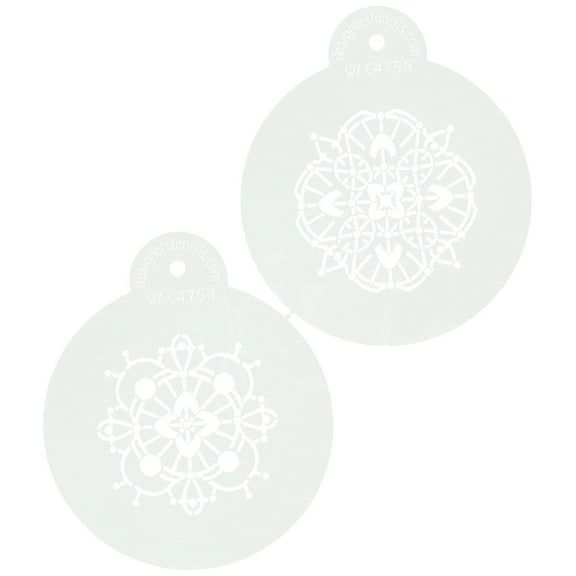 Designer Stencils C475 Victorian Crochet Cookies Stencils, Beige/semi-transparent