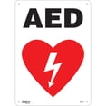 thumbnail image 1 of AED Sign, 14" x 10", Aluminum, English with Pictogram, 1 of 1