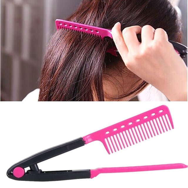 Xihbxyly Peine Alisador de Pelo Tipo V, Herramienta de Peluquería Diy, Alisado Fácil, Uso Doméstico, Material Abs, Diseño Portátil
