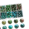 thumbnail image 2 of Cuentas de vidrio perfecl 200x con Caja de Almacenamiento 8 Mm para Collares de Abalorios Degradado azul verde, 2 of 3
