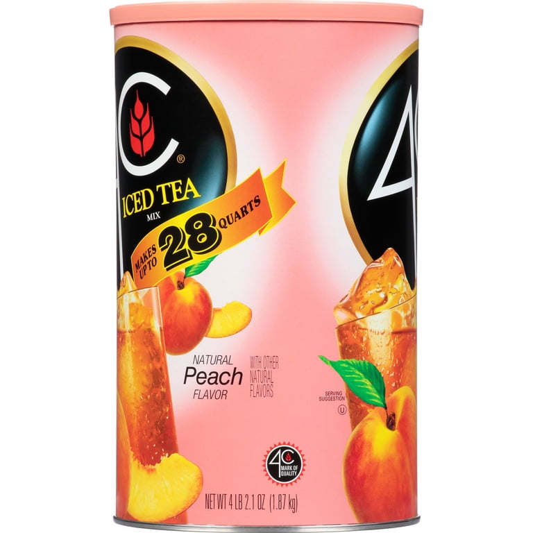 c tea cティー4個 4C Instant Iced Tea Mix, Natural Peach Flavor with Water & Ice