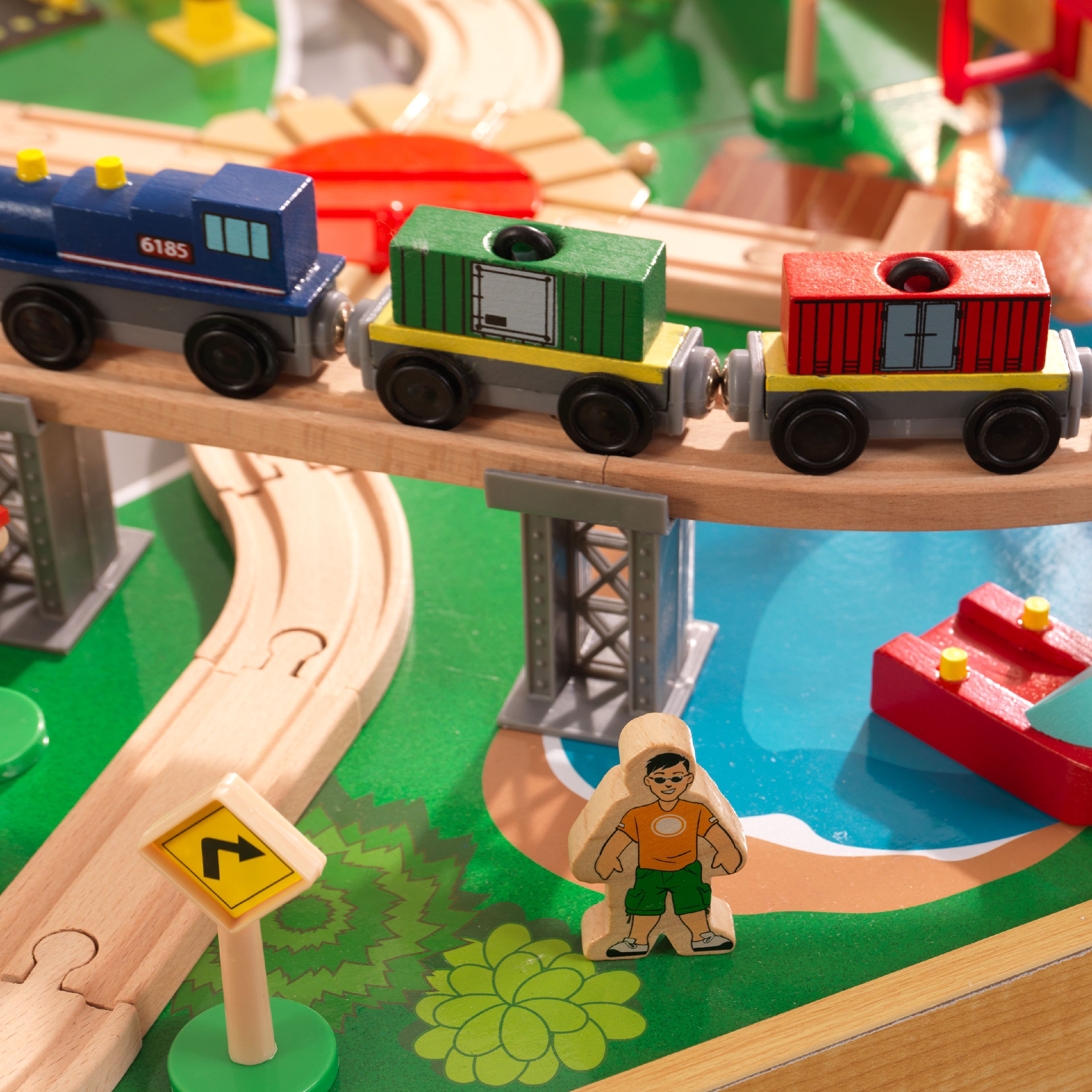 kidkraft adventure town railway train set and table