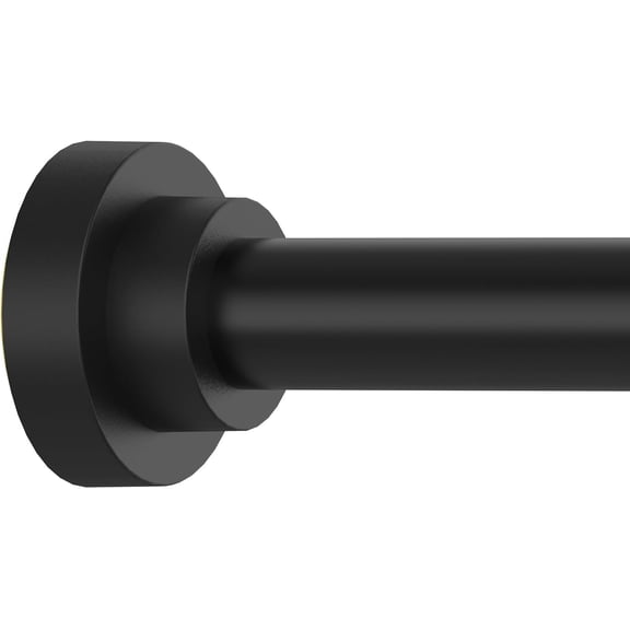 Shower Curtain Rod Adjustable 43-66 inch, 1"Diameter Spring Tension Curtain Rod No Drill, Anti-Rust Non-Slip Shower Rod, Black Shower Curtain Rod for Bathroom Tension