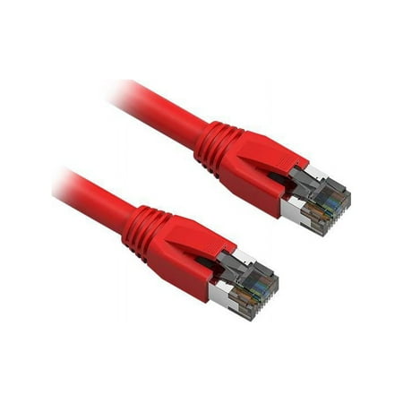 Nippon Labs Cat8 RJ45 25FT Ethernet Patch Internet Network LAN Cable Indoor/Outdoor 24AWG Shielded Latest 40Gbps 2000Mhz Weatherproof S/FTP for Router PS4 PS5 Xbox PoE Switch Modem (Red)