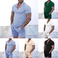 thumbnail image 4 of Men Casual Set Streetwear Short Sleeve T Shirt Shorts Sportswear Tracksuit Tee, 4 of 11