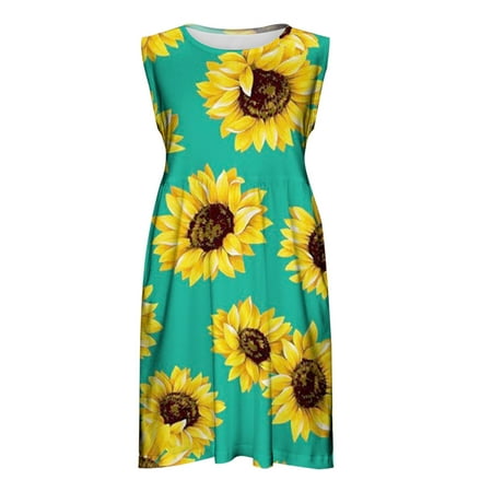 

Funicet Baby Girls Summer Dresses O-Neck Sleeveless Floral Leopard Dresses Vacation Casual Cute Sweet Dresses