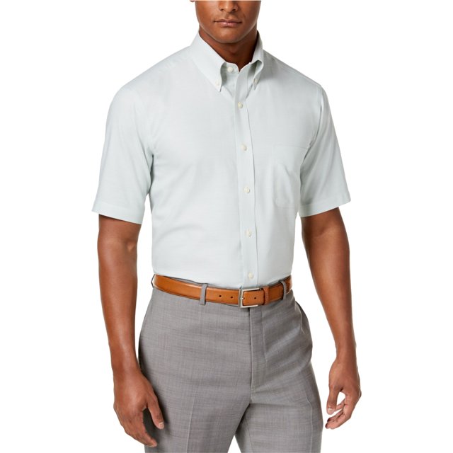 Camisa de vestir con botones resistente a las arrugas para hombre Club Room, salvia 17
