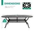 thumbnail image 5 of VIVIJASON 83.80" Cast Aluminum Adjustable Outdoor Dining Table with Umbrella Hole, Antique Bronze, 5 of 7
