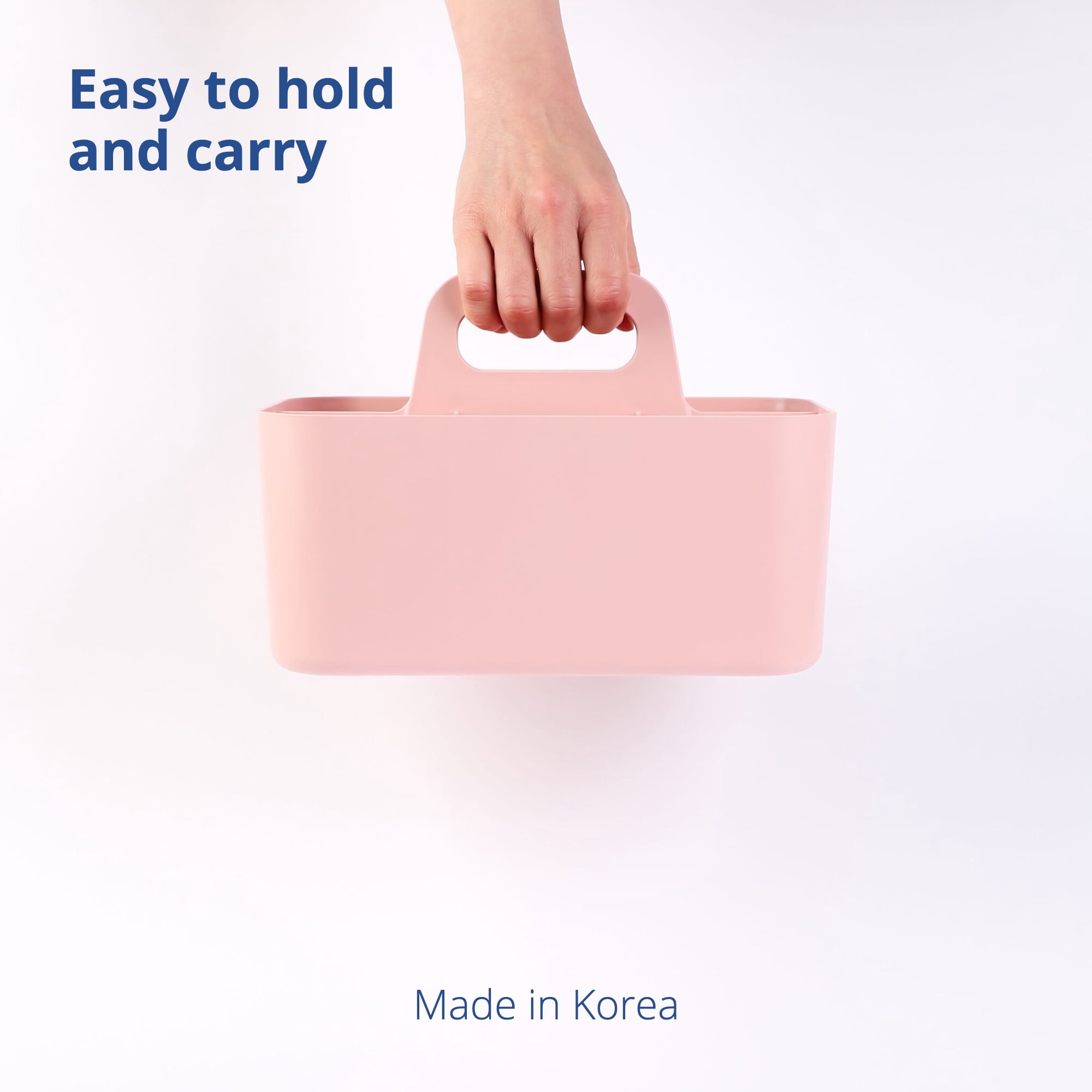 BLUE GINKGO Plastic Storage Caddy Organizer | Multipurpose, Portable, Stackable | (Rectangle) Pink