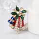 thumbnail image 3 of Broches de campana de Navidad con diamantes de imitación en tono dorado para mujeres y niñas, 3 of 5
