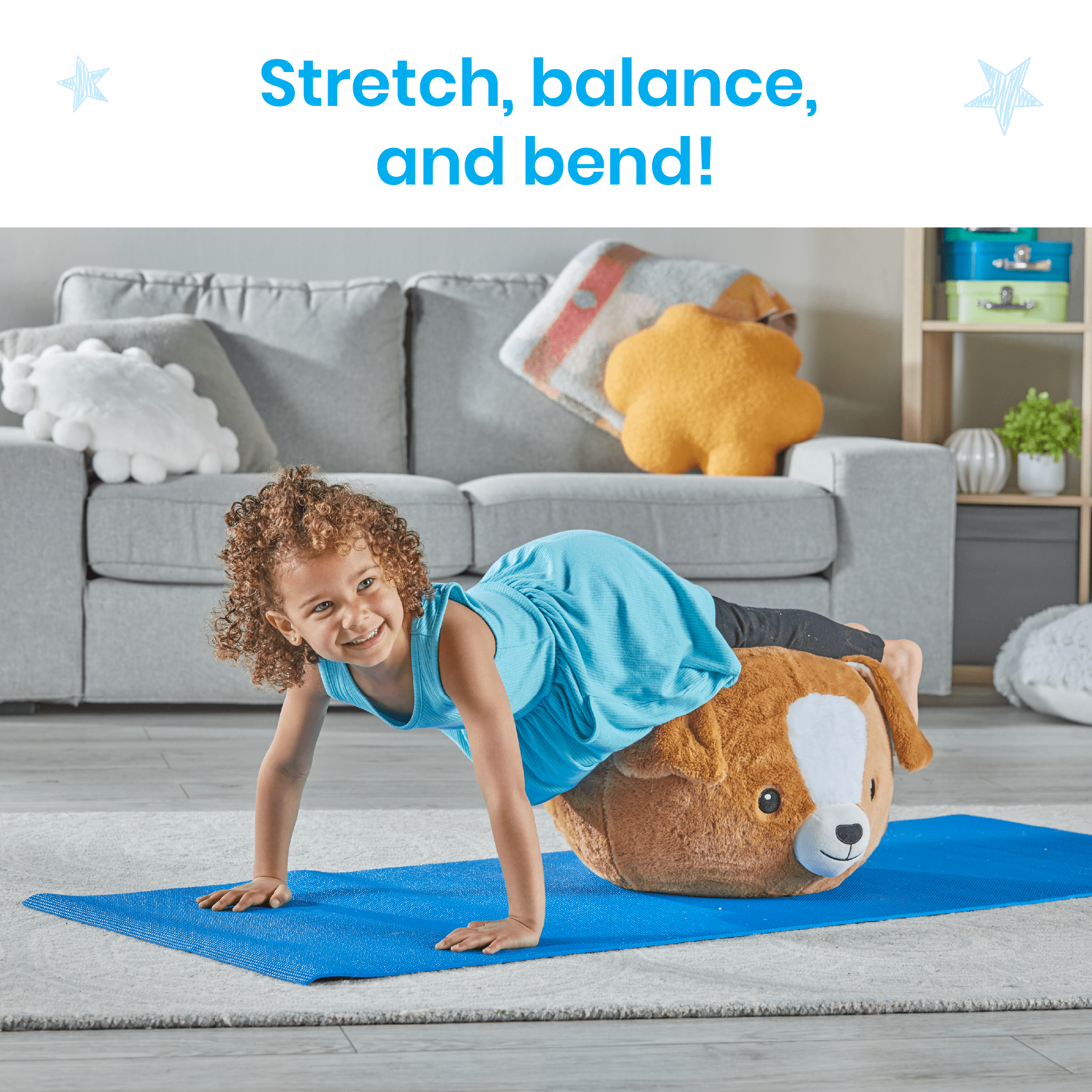 hand2mind BubblePlush Yoga Ball Buddy, Puppy