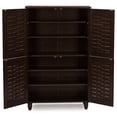 thumbnail image 4 of Vente en Gros Intérieurs Baxton Studio Winda Armoire de Rangement pour Chaussures d'Entrée Moderne et Contemporaine à 4 Portes en Bois Brun Foncé, 4 of 9