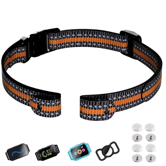 Collar Replacement Strap, Universal Dog Training Receiver, Reflective Adjustable Nylon GPS Ecollar, Durable Collar Band with Secure Buckle for Large Medium Small Dogs, Purple