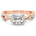 thumbnail image 3 of IGI Certified 4 Carat Cushion Shape Lab Grown Diamond Engagement Ring | 14K Rose Gold | Harlow Twisted Shank Diamond Ring | FG-VS1-VS2 Quality Friendly Diamonds, 3 of 5