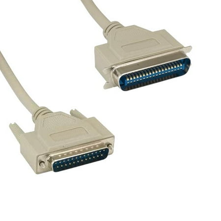 Parallel Printer Card - Kentek 3 Feet FT DB25 to CN36 Parallel Printer Data Cable Cord RS-232 28 AWG Uni-Directional 25 to 36 Pin Molded Male to Male M/M Centronics 25C Port for IBM PC Dot-Matrix Laser Printer