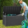 thumbnail image 5 of 100 Gallon Outdoor Storage Box Waterproof Deck Box Resin Patio Storage Bench with Lockable Lid Indoor/Outdoor Storage Container for Backyard Garden Pool Toy Storage Box, Black, 5 of 7