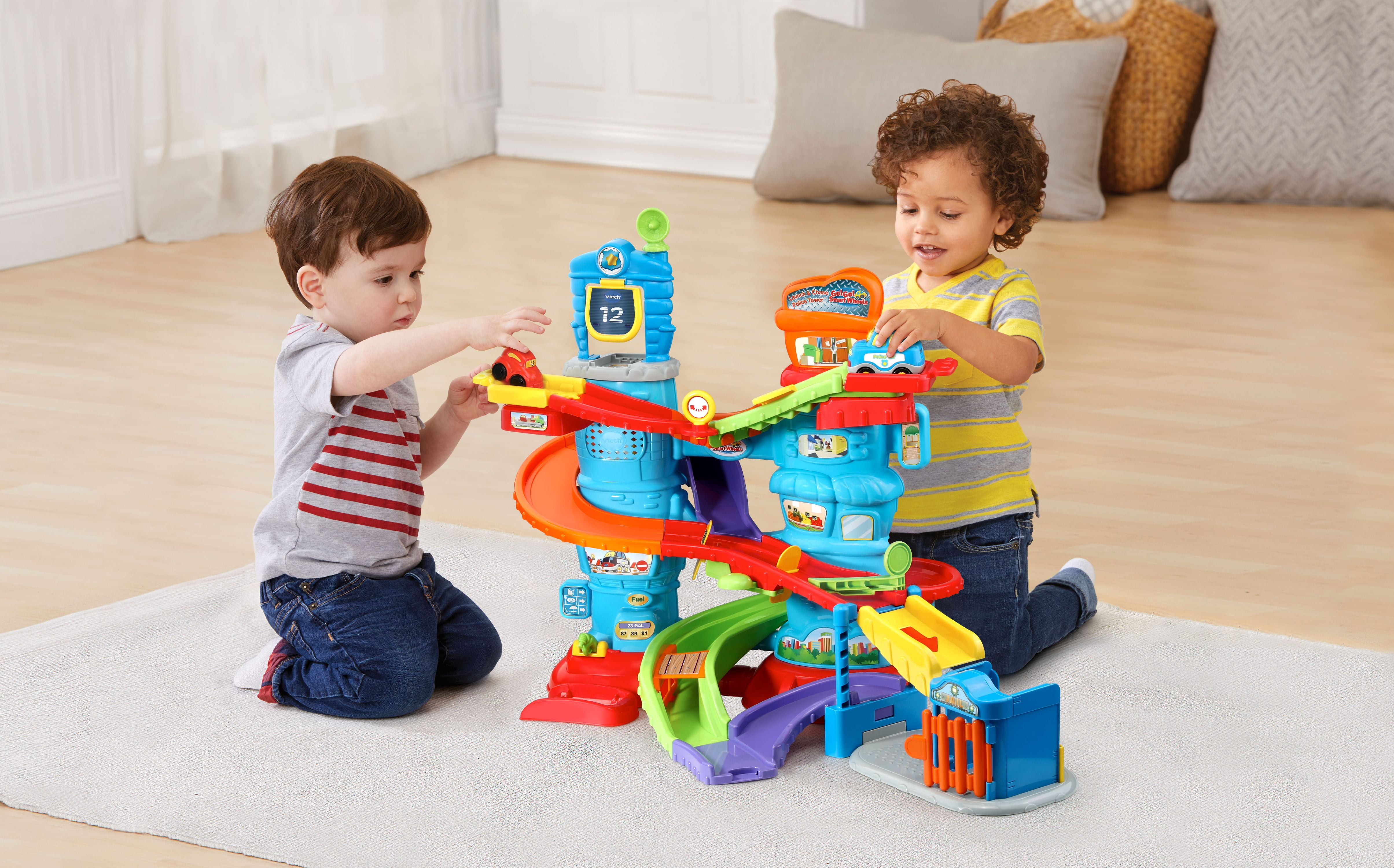 police baby playing with toys