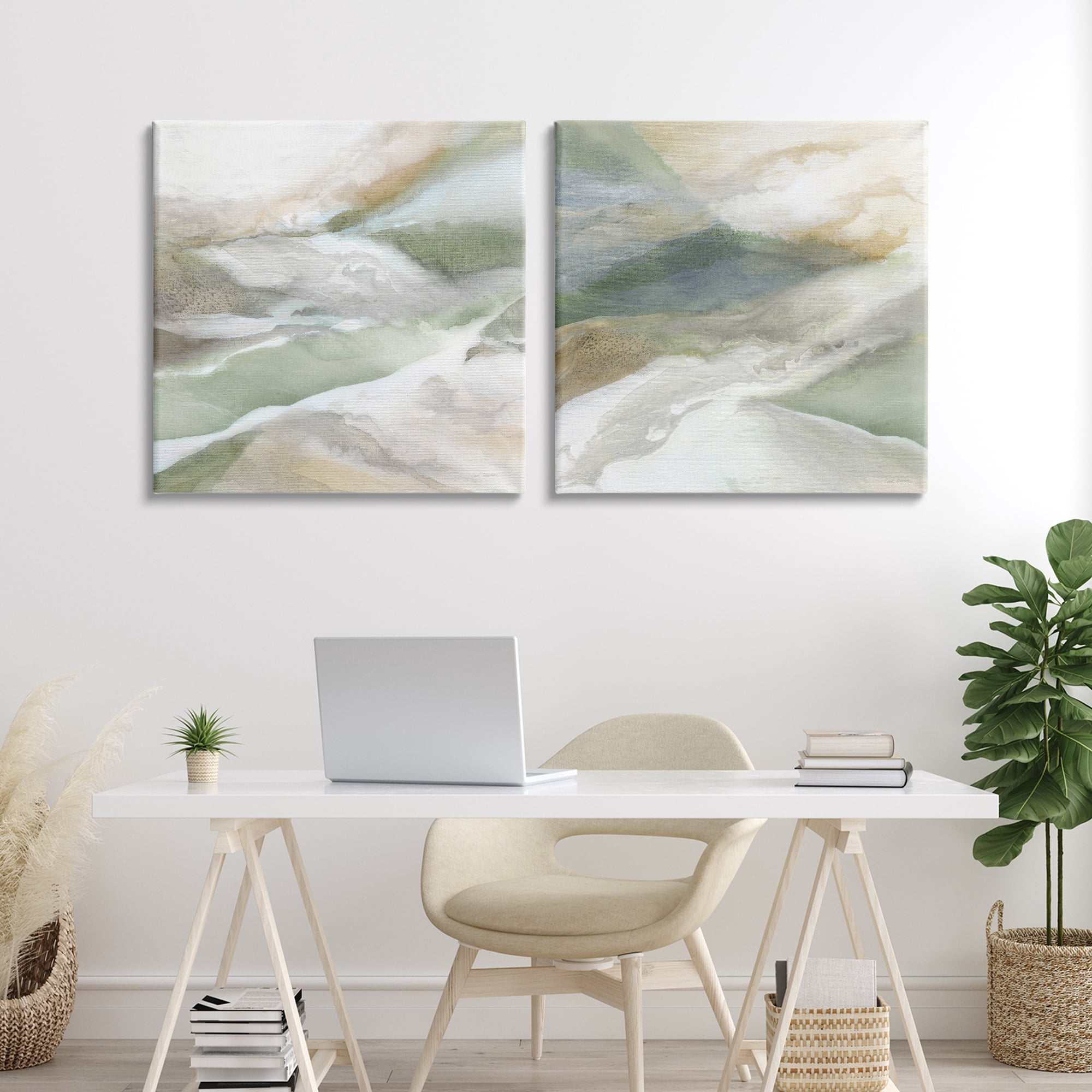 Stupell Industries Serene Misty Valley Abstraction 2 Piece Canvas Wall Art Set, design by Carol Robinson
