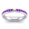 thumbnail image 2 of Stunning Round Cut 0.20 Ct Amethyst Gemstone Bridal Eternity Band for Engagement Solid 18K White Gold Size 8.5 by Diamond-Capitals, 2 of 8