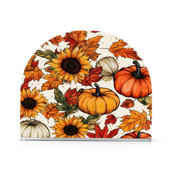 Ryvnso Harvest Fall Pumpkins Acrylic Napkin Holder Table Kitchen Paper Tissue Organization