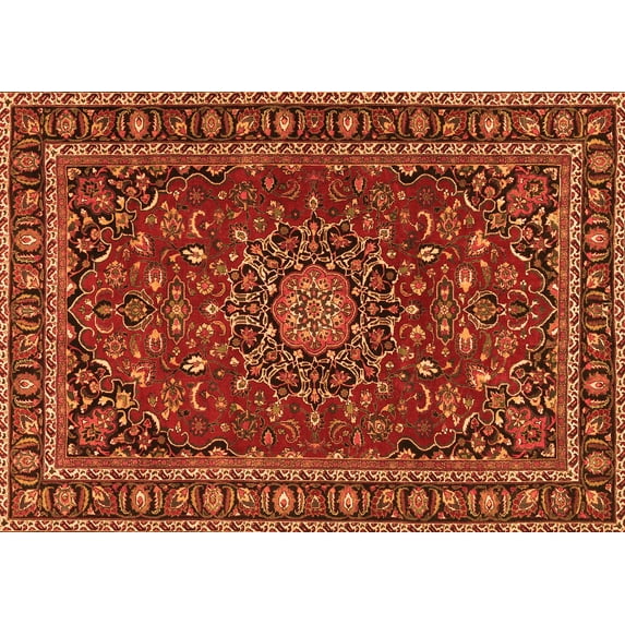 Ahgly Company Indoor Rectangle Persian Orange Traditional Area Rugs, 7' x 9'