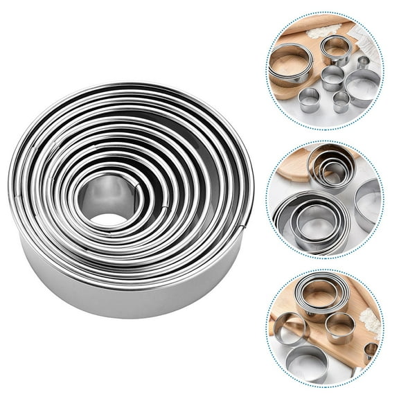 PBPBOX Crumpet Rings Stainless Steel Baking Tools For Friends As In Baking 1 Set (11pcs)