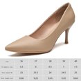thumbnail image 2 of Zapatos de vestir clásicos con punta en punta y tacones altos para mujer (Beige 37), 2 of 9