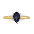 thumbnail image 2 of 1.0ct pear cut blue sapphire 18k yellow gold Bridal Wedding Engagement Promise Anniversary Ring for Women size 7.5, 2 of 7