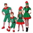 thumbnail image 1 of Disfraces de elfo navideño Disfraz de elfo navideño para padres e hijos con accesorios Vestido/atuendo de elfo Conjuntos navideños a juego para toda la familia Lindo atuendo de elfo navideño para, 1 of 8