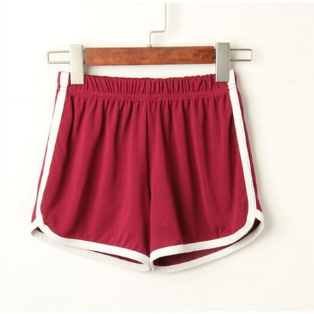 Spdoo Women s High Waisted Beach Shorts  Sports Running Gym Workout Yoga Shorts Pants  Ladies Teen Girl Summer Solid Color  Hot Pants  Tummy Control Short Leggings