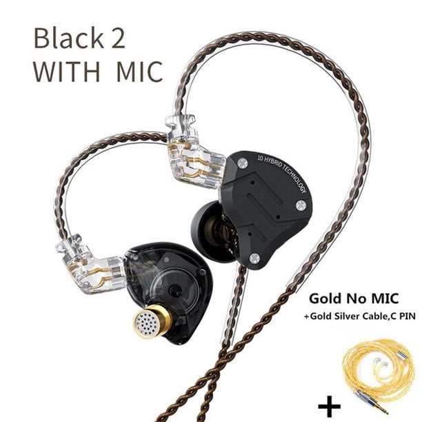KZ ZS10 PRO 4BA + 1DD HIFI Auriculares de metal Auriculares híbridos en la oreja Auriculares deportivos con cancelación de ruido KZ ZSN PRO ZST AS16 AS12 AS10 C16 Tan Jianjun unisex