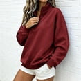thumbnail image 6 of Horkkom Quarter Zip Pullover Women Casual Loose Soft Tops Oversized Fall Winter Sweatshirt XXL, 6 of 6
