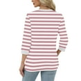 thumbnail image 3 of fatyb Womens 3/4 Sleeve Tops Crewneck Stripe Casual T Shirts Loose Print Dressy Tee Blouses for Women, 3 of 5
