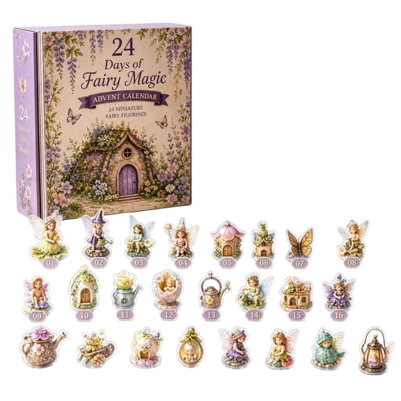 Fairy Magic 24 Piece Mini Christmas Ornaments Set, Acrylic Hanging Fairy Decorations for Home, Christmas Gifts for Girls and Kids