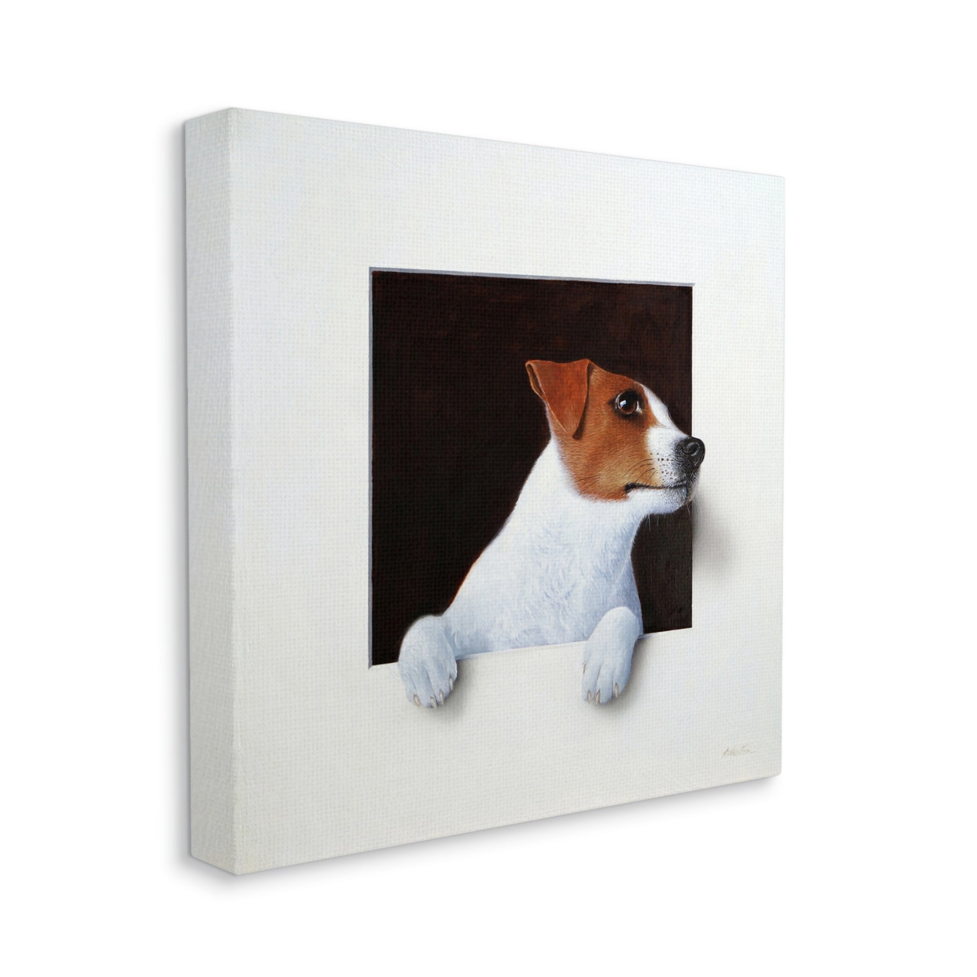Stupell Industries Jack Terrier Dog Peering Dreamlike Illusion Space Painting Gallery Wrapped Canvas Print Wall Art, Design by Alan Weston