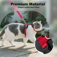 thumbnail image 3 of Plutus Pet Adjustable Cat Harness and Leash Set, Quick Release, Escape Proof Nylon Vest with Leather Trim for Kitten, Small Medium Large Cats, Red, 3 of 7
