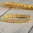 thumbnail image 5 of EOEMY Luxury 14K Gold Plated Beads 4/5/6/8 Beaded Bracelets Men Women Stacking Bangle-5mm, 5 of 9