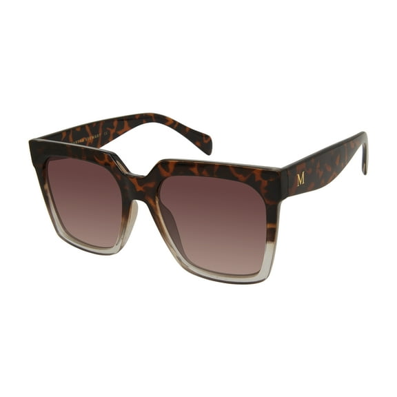 Martha Stewart Women's MS145 Oversized UVA and UVB Protective Square Fashion Sunglasses, 53mm
