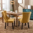 thumbnail image 2 of IVV Dining Chairs Set of 2 - Modern Style Velvet Dining Room Accent Side Chairs with Solid Wood Legs and Nailhead Trim for Home Kitchen and Restaurant, Gold, 2 of 10