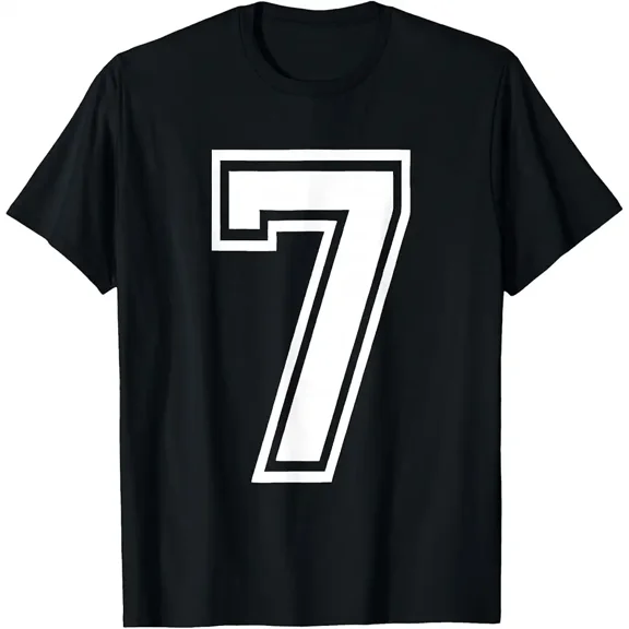 Athletic Number Seven Jersey Style for Team Sports Fan Cotton Tee