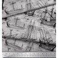 thumbnail image 2 of Soimoi Poly Georgette Fabric Waves & Ship Ocean Printed Fabric 1 Yard 42 Inch Wide, 2 of 4