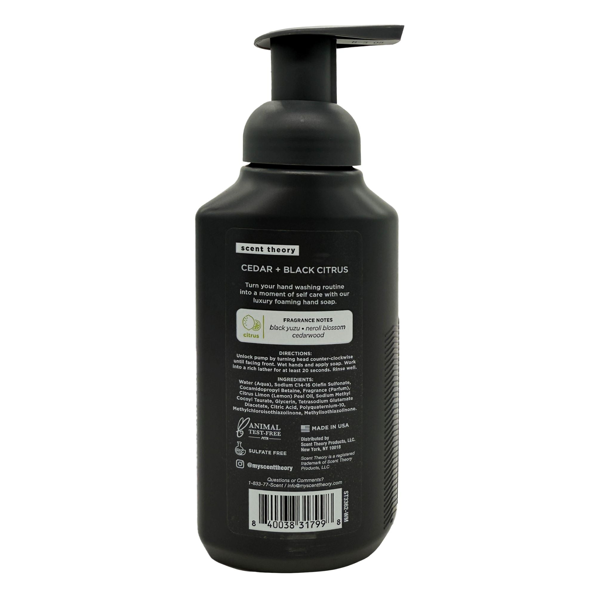 Scent Theory Foaming Hand Soap, Cedar and Black Citrus, 11 fl oz