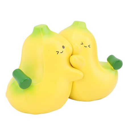 YAHHU 2Pcs Banana Bookends Hugging Cartoon Resin Book Stopper for Shelf Desk Home Study Office Decor (10.24 inches / 26 cm)