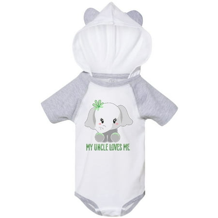 

Inktastic My Uncle Loves Me- cute elephant Gift Baby Boy or Baby Girl Bodysuit