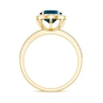 thumbnail image 2 of Rosec Jewels Ladies 2.5 CT Oval Cut London Blue Topaz Ring with Diamond Halo - December Birthstone Ring, 10K Yellow Gold, US 11.50, 2 of 8
