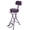 Purple, variant on Padded Guitar Stool with Backrest, Built-in Stand & Footrest - White