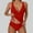 Red, variant on Ayolanni Tankini Cute Swimsuits for Women Separate Modest V-Neck Black Solid Two-Piece Sets Juniors Swimwear L