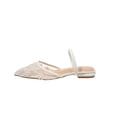 thumbnail image 4 of Samdudou Dressy Flats for Women Elegant Pointed Closed Toe Slingback Shoes Sheer Mesh Rhinestone Embellished Slides Wedding Evening Party Bridal Footwear Style, 4 of 9